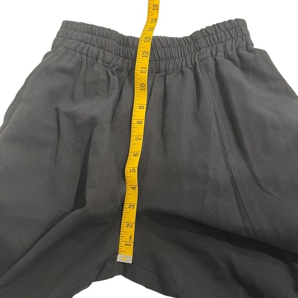 Apiece Apart Wide Leg Linen & Cotton Elastic Waist Cropped Pants Black Size 6 - Picture 7 of 13